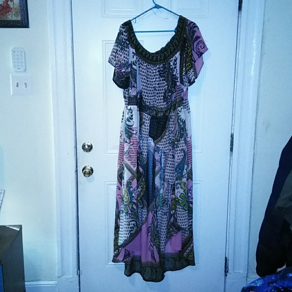 Patterned high low blouse from Ashley Stewart